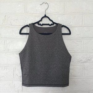 Madewell MWL Form Racerback Crop Top in Heathered Charcoal - XS - NEW